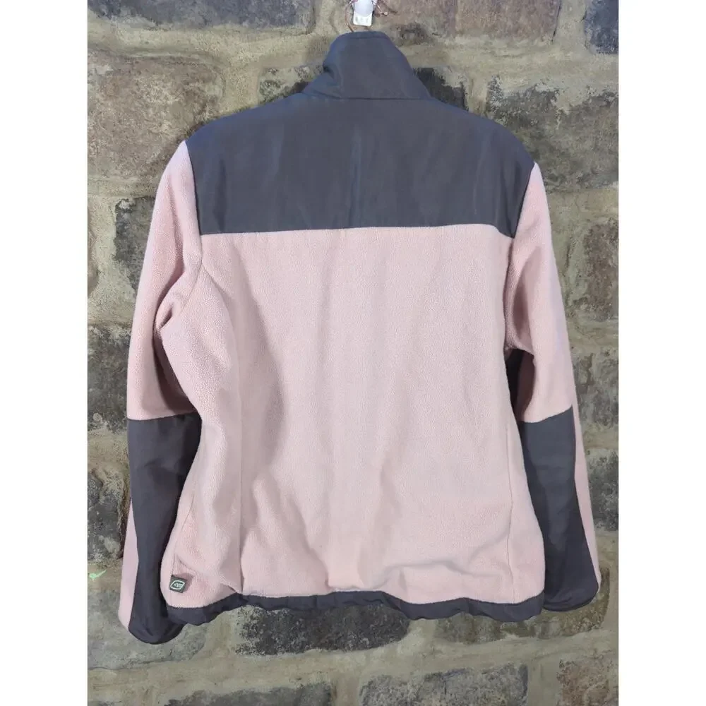 Free Country Jacket Woman's Medium Pink Gray Fleece Full Zip Gorpcore Outdoors‎